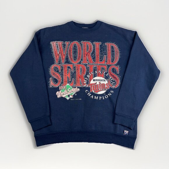 Vintage Minnesota TWINS 1991 World Series Champions Sweatshirt Sz L Made in USA - Picture 1 of 16